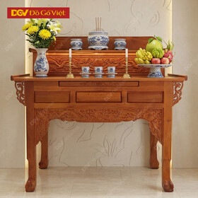 Bàn Cúng Gia Tiên Gỗ Tự Nhiên Căm Xe Mặt Gõ