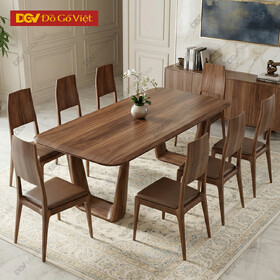Bàn Ghế Ăn Óc Chó 8 Ghế Đẳng Cấp Chân U Vững Chãi Liền Mạch