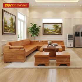 Bàn Ghế Sofa Gỗ Gõ Đỏ Góc L Mẫu Kim Cương Độc Đáo