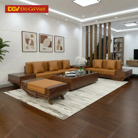 Bàn Ghế Sofa Gỗ Sồi Nga Chân Thuyền Hộp Sang Trọng