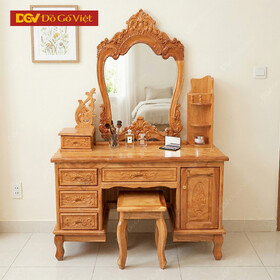 Bàn Phấn Gỗ Gõ Đỏ 1m1 Nữ Hoàng Sang Trọng Cho Phòng Ngủ