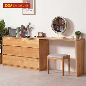 Bàn Phấn Kết Hợp Tủ Ngăn Kéo Gỗ Veneer Sồi Tiện Dụng