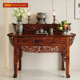 Bàn Thờ 2 Tầng Gỗ Muồng Tay Diềm 1m35 Giá Tốt