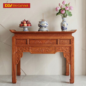 Bàn Thờ Án Gian 1m27 Gỗ Hương Đá Chạm Sen Đẹp