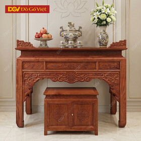 Bàn Thờ Án Gian 1m75 Kèm Tủ Táp Gỗ Hương Đá Cao Cấp