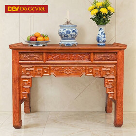 Bàn Thờ Án Gian Gỗ Hương Đá 1m53 Chạm Sen Đẹp