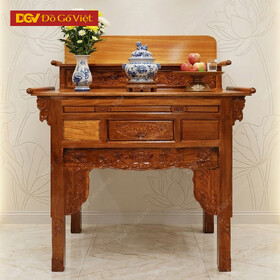 Bàn Thờ Căm Xe Mặt Gõ Tay Cuốn 1m27