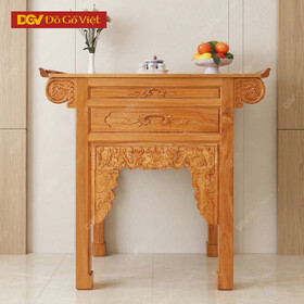 Bàn Thờ Gia Tiên 1 Tầng Gỗ Gõ Đỏ Chạm Rồng Đẹp