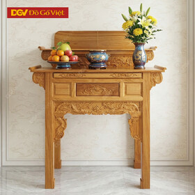 Bàn Thờ Gia Tiên 2 Tầng Gỗ Gõ Đỏ 1m27 Đẹp Giá Rẻ