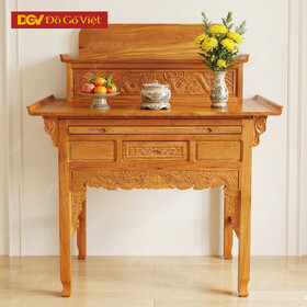 Bàn Thờ Gia Tiên 2 Tầng Gỗ Gõ Đỏ Cao Cấp 1m54