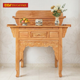 Bàn Thờ Gia Tiên 2 Tầng Gỗ Gõ Đỏ Cao Cấp Chạm Hoa Đẹp
