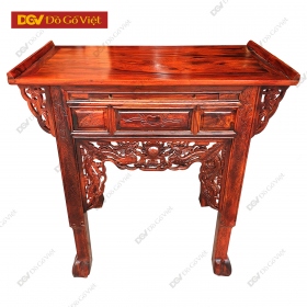 Bàn Thờ Gia Tiên Gỗ Muồng 1 Tầng 1m07 Chuẩn Thước Lỗ Ban