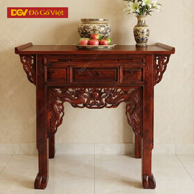 Bàn Thờ Gia Tiên Gỗ Muồng 1 Tầng 1m07 Chuẩn Thước Lỗ Ban