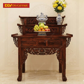 Bàn Thờ Gia Tiên Gỗ Muồng 3 Tầng 1m27 Đẹp Rẻ