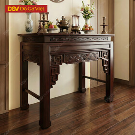 Bàn Thờ Gia Tiên Gỗ Muồng Họa Tiết Triện Vuông Truyền Thống