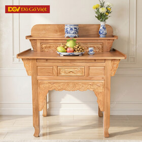 Bàn Thờ Gỗ Gõ Đỏ 2 Tầng Chạm Hoa Văn Đẹp Mắt
