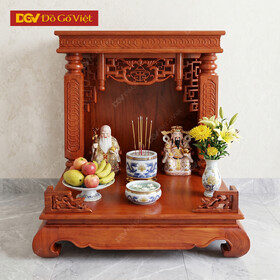 Bàn Thờ Thần Tài Chạm Đồng Tiền Gỗ Hương Đá Bền Đẹp Rẻ