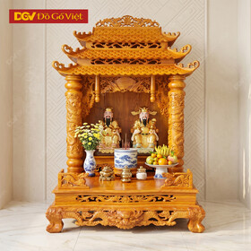 Bàn Thờ Thần Tài Chạm Rồng Gỗ Hương Đá Tự Nhiên Đẹp