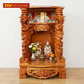 Bàn Thờ Thần Tài Cỡ Lớn 7 Tấc Cột 14 Đục Rồng Nổi Đẹp - Chất