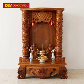 Bàn Thờ Thần Tài Gỗ Gõ Đỏ Chạm Rồng Đẹp Giá Rẻ