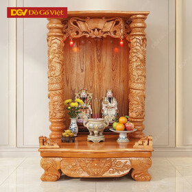 Bàn Thờ Thần Tài Gỗ Xoan Đào Cột 10 6 Tấc Đẹp Bền Giá Rẻ