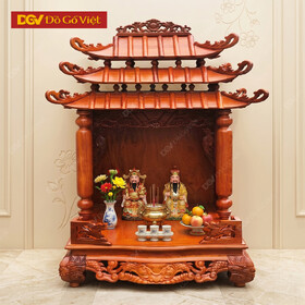 Bàn Thờ Thần Tài Ông Địa Mái Chùa Gỗ Hương Đá Đẹp Giá Tốt