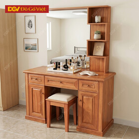 Bàn Trang Điểm 1m1 Gỗ Đinh Hương Kiểu ZICZAC Sang Trọng