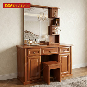 Bàn Trang Điểm 2 Thùng Veneer Gõ Đỏ Sang Trọng Giá Rẻ