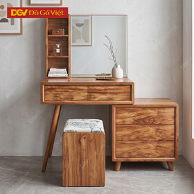 Bàn Trang Điểm Chân Trụ Gỗ Hương Xám Mẫu Mới Nhất 2026