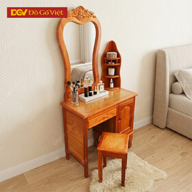 Bàn Trang Điểm Gỗ Căm Xe Mặt Gõ Nhỏ