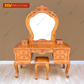 Bàn Trang Điểm Gỗ Gõ Đỏ 1m2 Phong Cách Hoàng Gia Sang Trọng