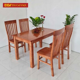 Bộ Bàn Ăn Khung Tranh 4 Ghế Gỗ Sồi Nga Kiểu Dáng Hiện Đại