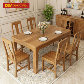 Bộ Bàn Ăn Á Đông Hiện Đại Gỗ Gõ Đỏ Thiết Kế Chân Vát...