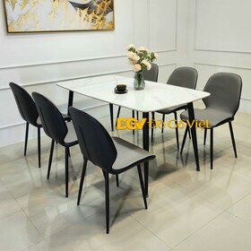 Bộ Bàn Ăn Chân Trụ Sắt Hiện Đại Mặt Đá Mẫu Bền Đẹp...