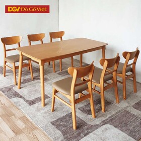 Bộ Bàn Ăn Hiện Đại Gỗ Tự Nhiên Ghế Mặt Nệm Đẹp
