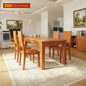 Bộ Bàn Ghế Ăn Gỗ Gõ Đỏ Lưng Cong Thiết Kế Trơn Hiện Đại