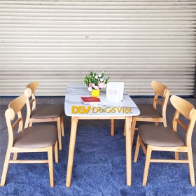 Bộ Bàn Ghế Ăn Hiện Đại Mặt Bàn Giả Đá Ghế Mặt Nệm Đẹp Rẻ