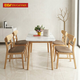 Bộ Bàn Ghế Ăn Hiện Đại Mặt Bàn Giả Đá Ghế Mặt Nệm Đẹp Rẻ