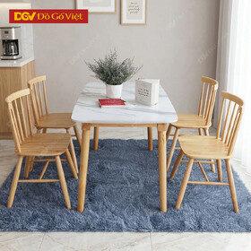 Bộ Bàn Ghế Ăn Nhỏ 4 Ghế Mặt Bàn Giả Đá Cho Chung Cư Giá Tốt