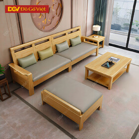 Bộ Bàn Ghế Sofa Góc L 3 Món Gỗ Tự Nhiên Sồi Mỹ Đẹp Rẻ