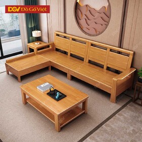 Bộ Bàn Ghế Sofa Góc L 3 Món Gỗ Tự Nhiên Sồi Mỹ Đẹp Rẻ