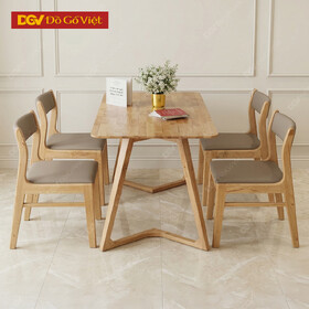 Bộ Ghế Bàn Ăn Nhỏ Gỗ Cao Su 1m2 4 Ghế Đẹp Bền Rẻ