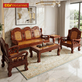 Bộ Salon Gỗ Xoan Mặt Gõ Đỏ Sang Trọng Chạm Họa Tiết Chữ...