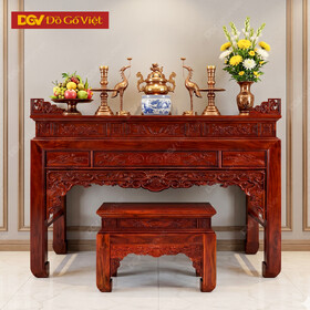 Bộ Sập Thờ Gỗ Hương Gia Lai Chạm Hoa Lá Mây Vân 2m Đẹp Rẻ