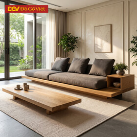 Bộ Sofa Chân Bay Hiện Đại Gỗ Sồi Mỹ Tựa Bọc Nệm Sang Trọng