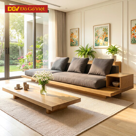 Bộ Sofa Chân Bay Hiện Đại Gỗ Sồi Mỹ Tựa Bọc Nệm Sang Trọng