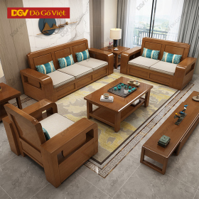 Bộ Sofa Đối Gỗ Căm Xe Cao Cấp Cho Phòng Khách Hiện Đại