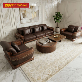 Bộ Sofa Đối Óc Chó Dáng Bề Thế Sang Trọng Phối Nệm Cao Cấp