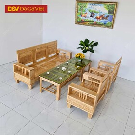 Bộ Sofa Đối Phòng Khách Gỗ Sồi Nga 5 Món Đẹp Giá Tốt