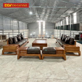 Bộ Sofa Gõ Đỏ 2 Văng Kiểu Chân Hươu Phong Cách Hoàng Gia Đẹp